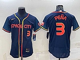 Men's Houston Astros #3 Jeremy Pena Number 2022 Navy Blue City Connect Flex Base Stitched Jersey,baseball caps,new era cap wholesale,wholesale hats